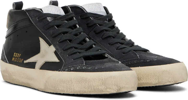 Golden Goose Black Mid Star Sneakers - Image 4