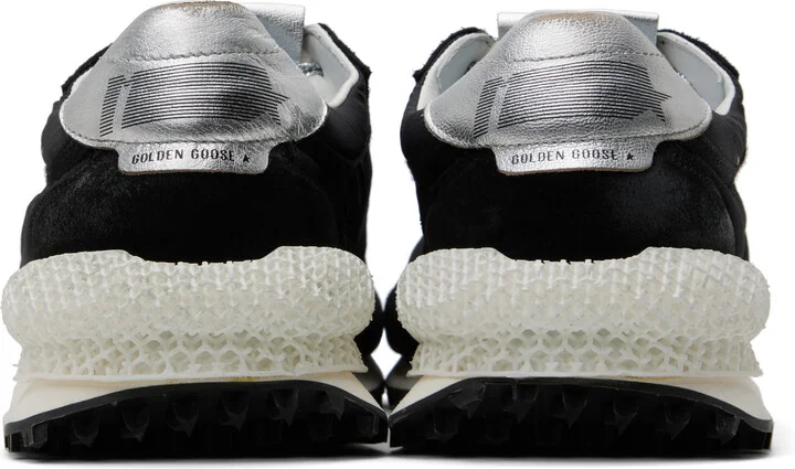 Golden Goose Black & Silver Marathon Sneakers - Image 2