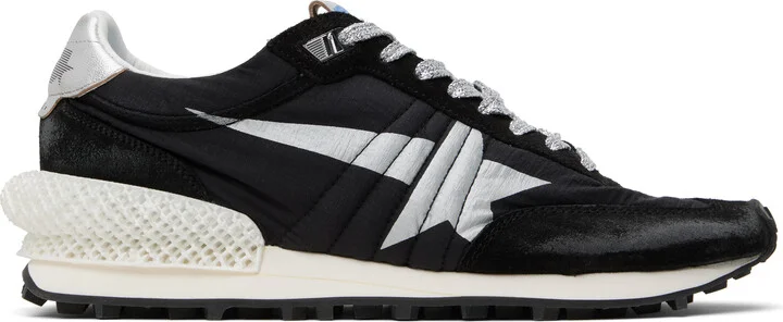 Golden Goose Black & Silver Marathon Sneakers