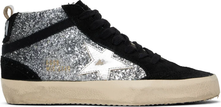 Golden Goose Black & Silver Mid Star Sneakers