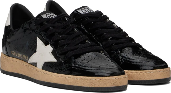 Golden Goose Black & White Ball Star Sneakers - Image 4
