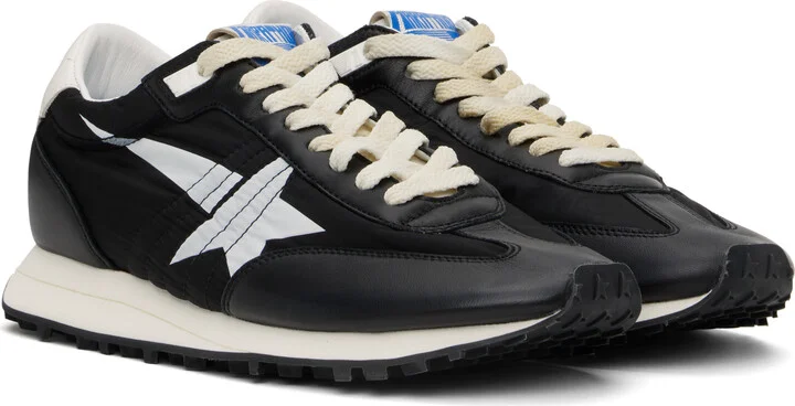 Golden Goose Black & White Marathon Sneakers - Image 4