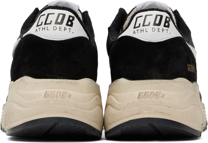 Golden Goose Black & White Running Sole Sneakers - Image 2