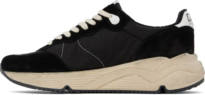 Golden Goose Black & White Running Sole Sneakers - Image 3