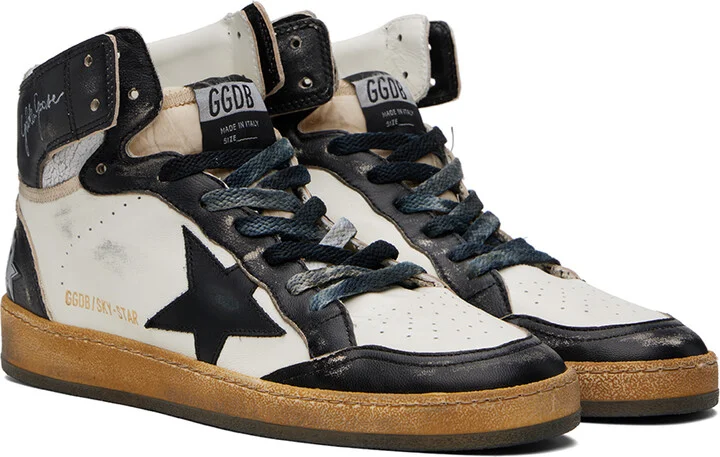Golden Goose Black & White Sky-Star Sneakers - Image 4