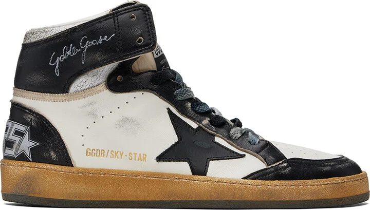 Golden Goose Black & White Sky-Star Sneakers