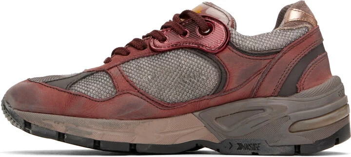 Golden Goose Burgundy & Brown Dad-Star Sneakers - Image 3