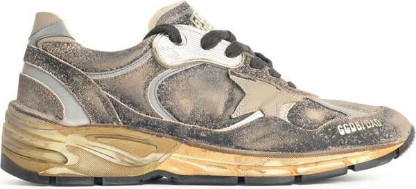 Golden Goose 'Dad' Black Leather Blend Sneakers
