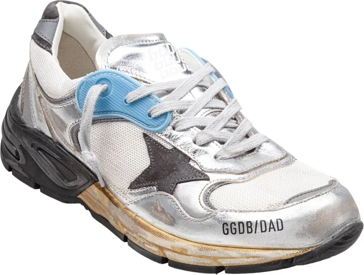 Golden Goose Dad-star Sneakers In Mesh And Laminated Leather Color Grey And Blackrunning - Image 2