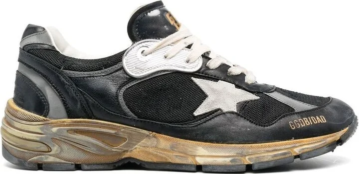 Golden Goose Dad Star Sneakers In Nappa Leather And Black Fabric