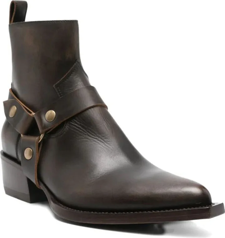 Golden Goose "Debbie" Distressed Leather Upper With Removable Accessory Boots Shoes - Image 2