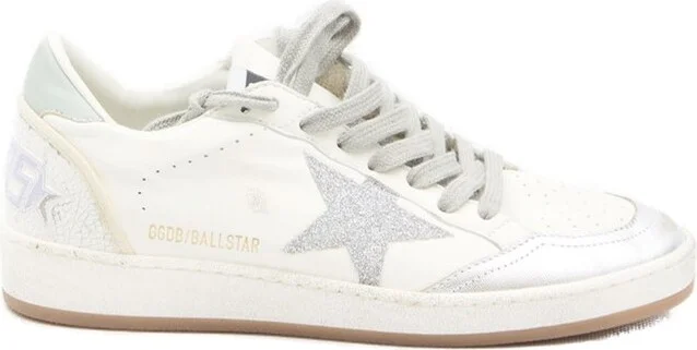 Golden Goose Deluxe Brand Ball Star Glittered Lace-Up Sneakers