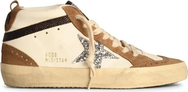 Golden Goose Deluxe Brand Mid Star Glittered Sneakers