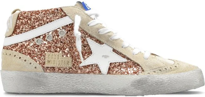 Golden Goose Deluxe Brand Mid Star High-Top Glittered Sneakers