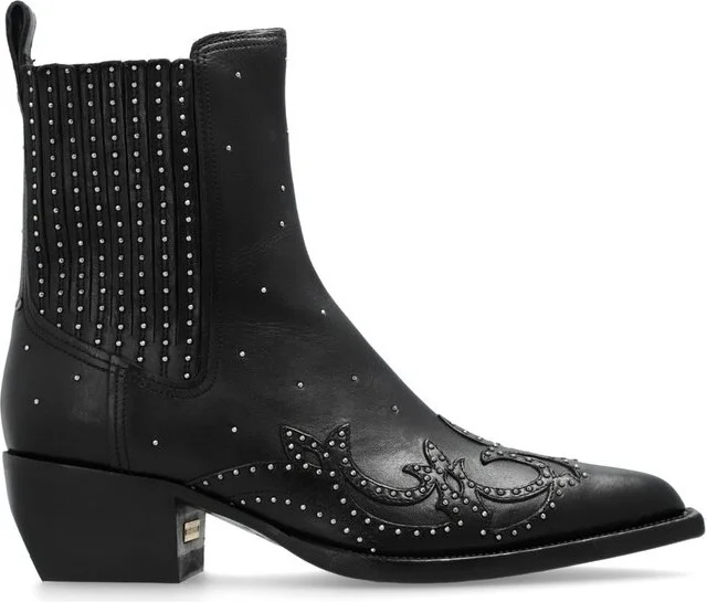 Golden Goose Deluxe Brand Pointed-Toe Studded Ankle Boots