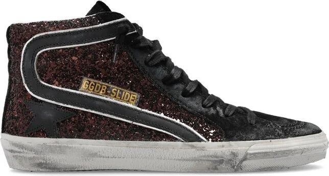 Golden Goose Deluxe Brand Slide Glitter High-Top Lace-Up Sneakers