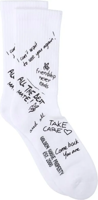 Golden Goose Deluxe Brand Slogan Printed Stretched Socks