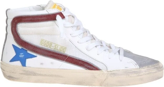 Golden Goose Deluxe Brand Star Patch Distressed Slide Sneakers
