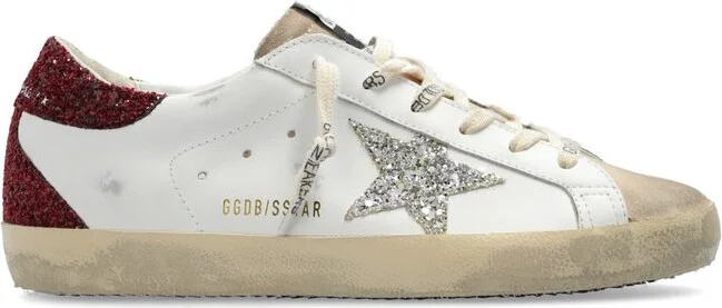 Golden Goose Deluxe Brand Super Star Glittered Lace-Up Sneakers