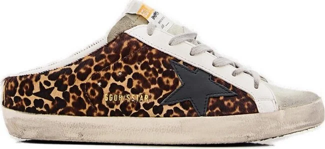 Golden Goose Deluxe Brand Super-Star Leopard Printed Mule Sneakers