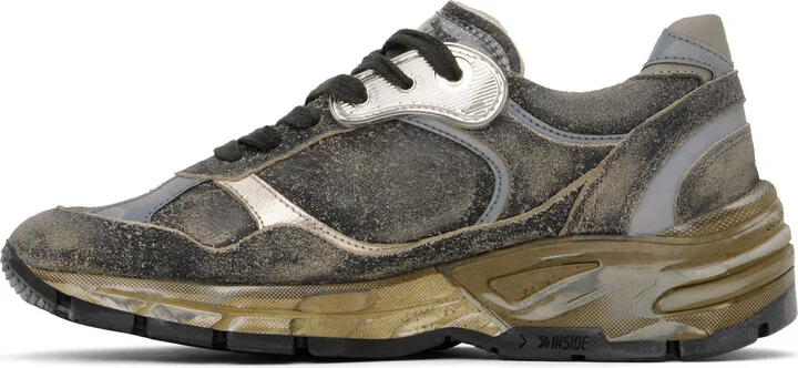 Golden Goose Gray & Khaki Dad-Star Sneakers - Image 3