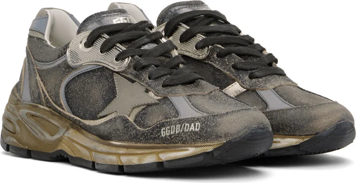 Golden Goose Gray & Khaki Dad-Star Sneakers - Image 4