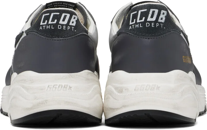 Golden Goose Gray & Silver Running Sole Sneakers - Image 2