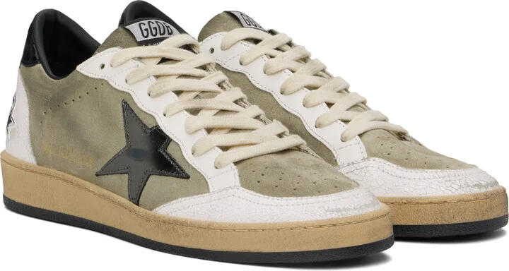 Golden Goose Gray & White Ball Star Sneakers - Image 4