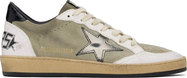 Golden Goose Gray & White Ball Star Sneakers