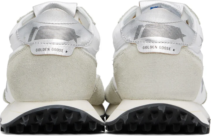 Golden Goose Gray & White Running Marathon M77 Sneakers - Image 2