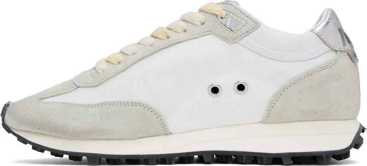 Golden Goose Gray & White Running Marathon M77 Sneakers - Image 3