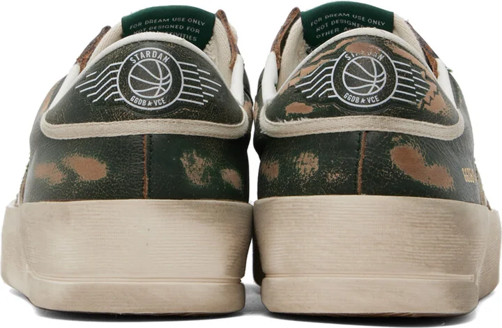 Golden Goose Green & White Stardan Sneakers - Image 2