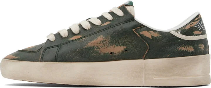 Golden Goose Green & White Stardan Sneakers - Image 3