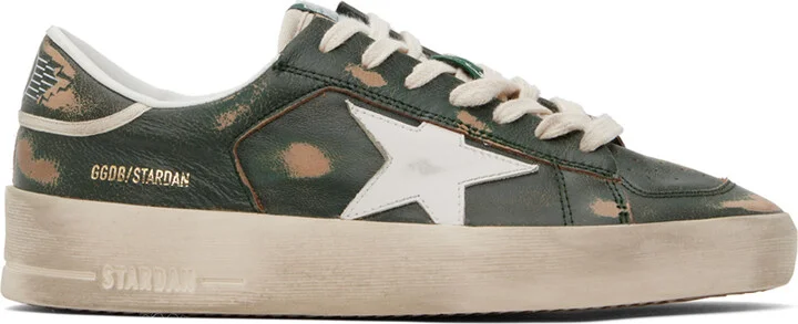Golden Goose Green & White Stardan Sneakers