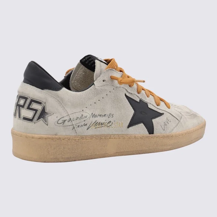 Golden Goose Grey And Black Leather Ball Star Sneakers - Image 2
