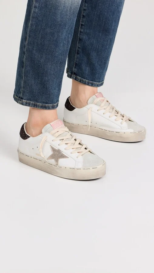 Golden Goose Hi Laminated Star Glitter Heel Sneakers - Image 3