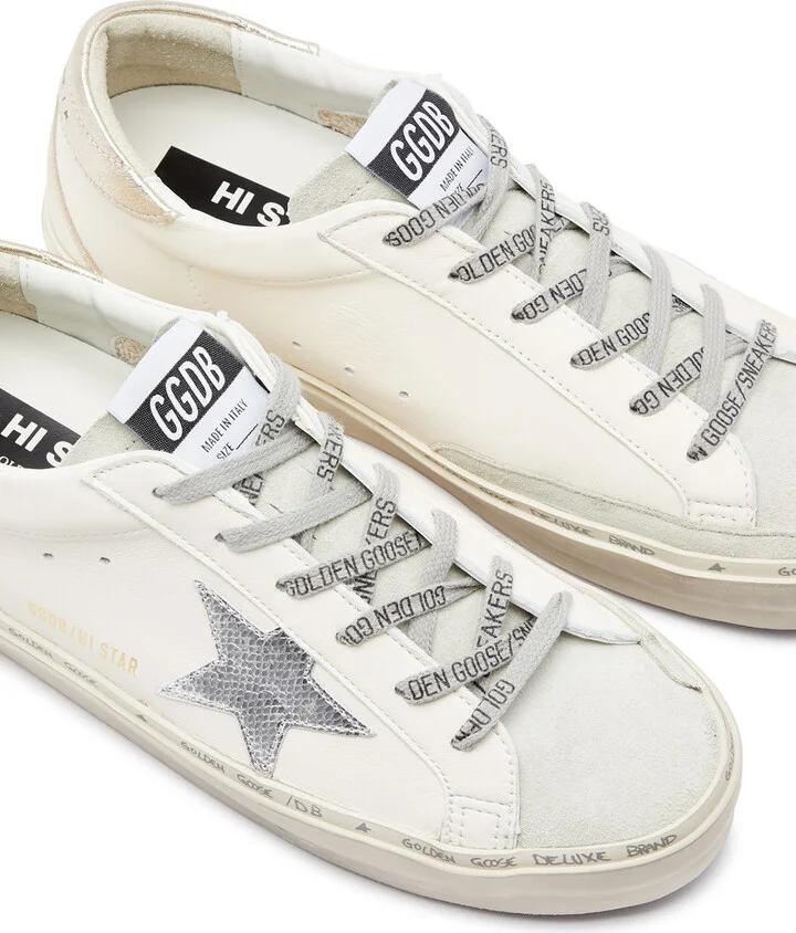 Golden Goose Hi Star Distressed Leather Sneakers - Image 3