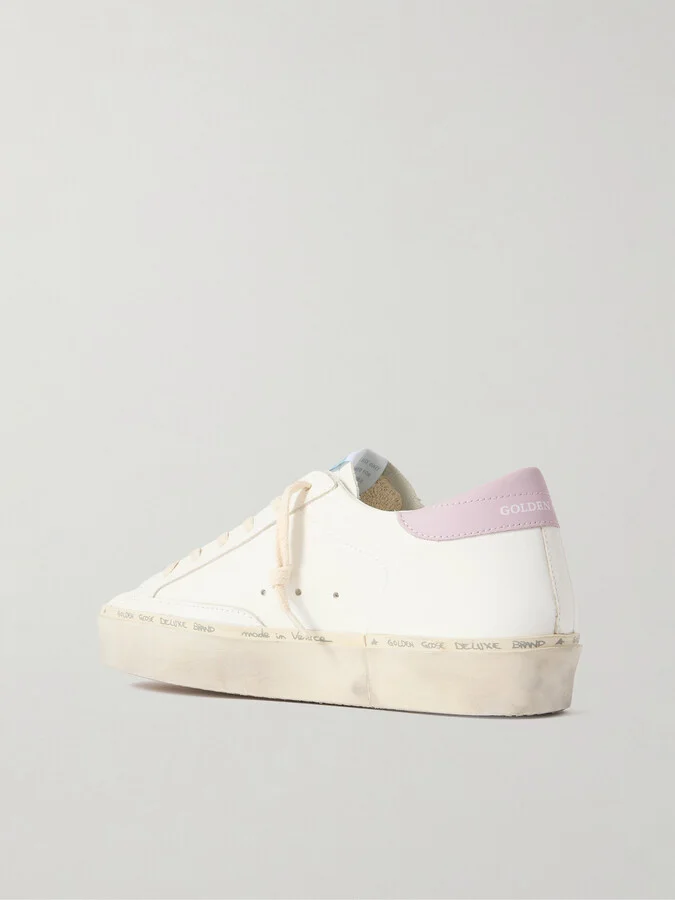 Golden Goose - Hi Star Distressed Leather Sneakers - White - Image 3