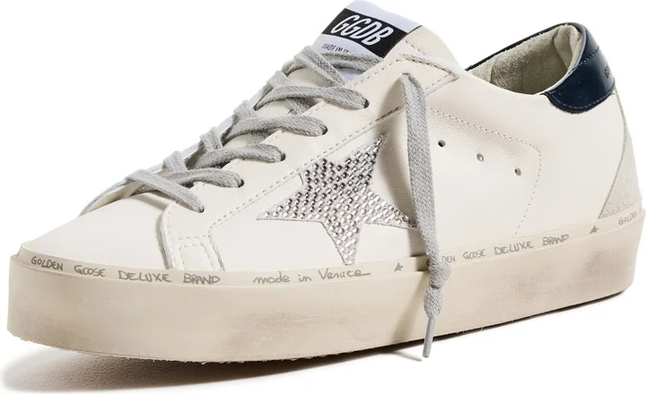 Golden Goose Hi Star Nappa Upper Suede Star with Crystals Leather Heel Suede Spur Sneakers