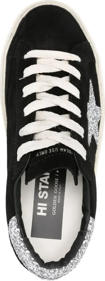 Golden Goose Hi Star Suede Sneakers With Glittered Star And Heel Tab Shoes - Image 4