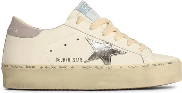 Golden Goose 'Hi Star' White Leather Sneakers