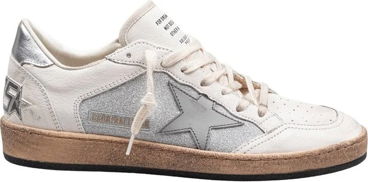 Golden Goose Leather And Glitter Sneakers