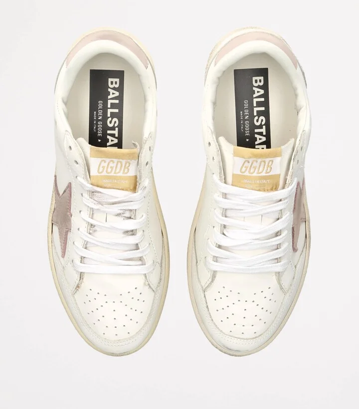Golden Goose Leather Ball Star Low-Top Sneakers - Image 4