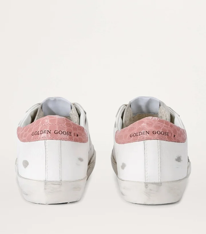 Golden Goose Leather Croc-Embossed Super-Star Sneakers - Image 3