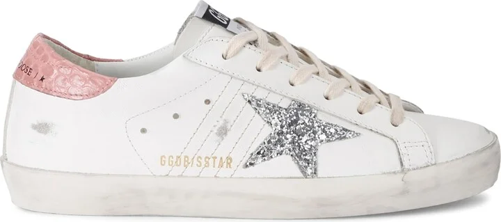 Golden Goose Leather Croc-Embossed Super-Star Sneakers