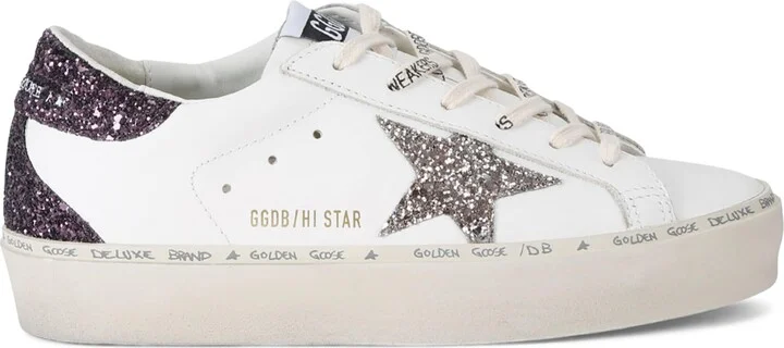 Golden Goose Leather Embellished Hi Star Sneakers