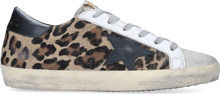 Golden Goose Leather Leopard Print Superstar Sneakers - Image 3