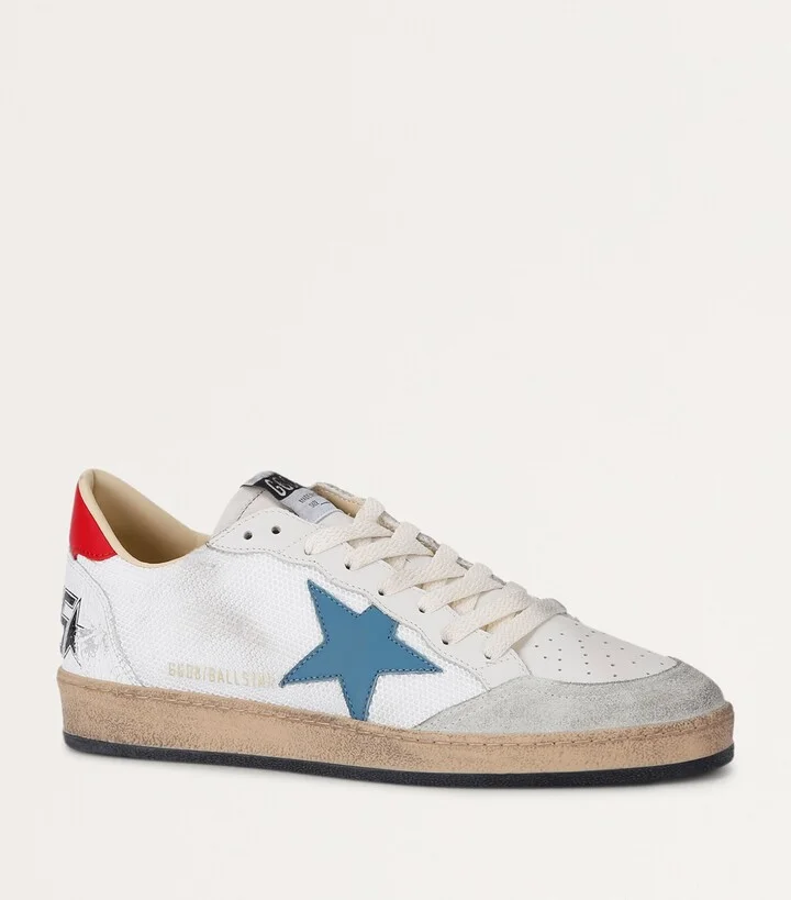 Golden Goose Leather-Mesh Ballstar Sneakers - Image 3