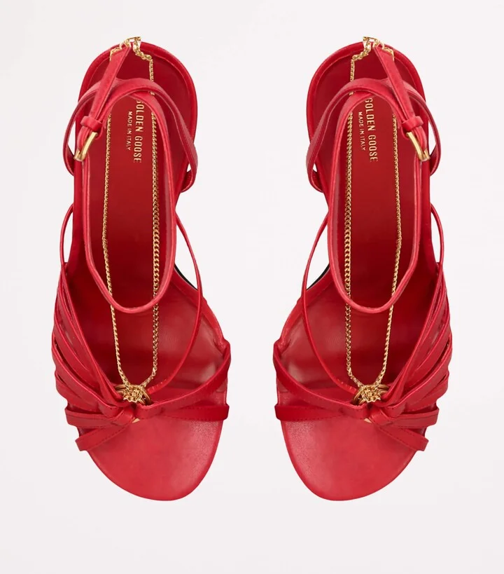 Golden Goose Leather Nico Heeled Sandals 90 - Image 4