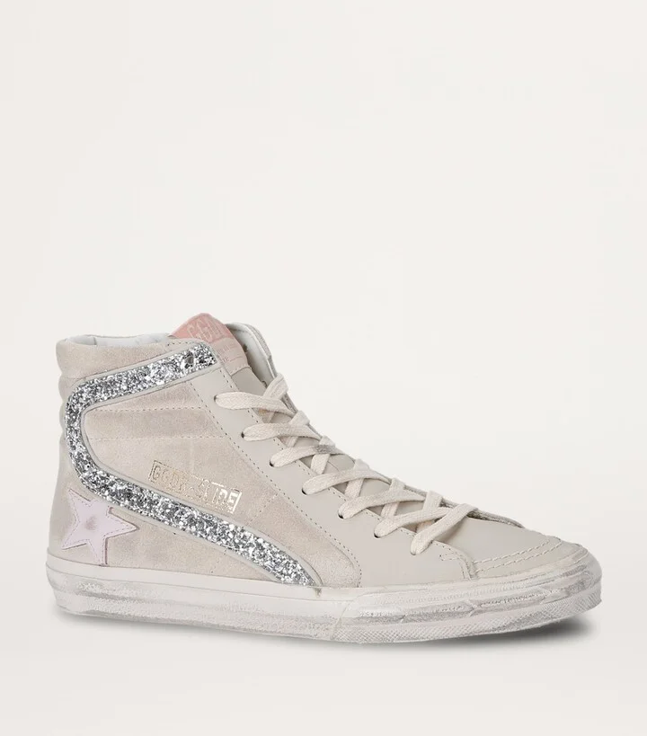 Golden Goose Leather Slide High-Top Sneakers - Image 3